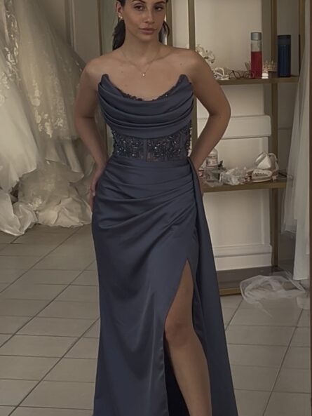 Ladivine E203 – Elegant satinbalklänning med smickrande passform - Bild 5